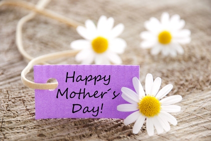 Purple Label With Happy Mothers Day Message 